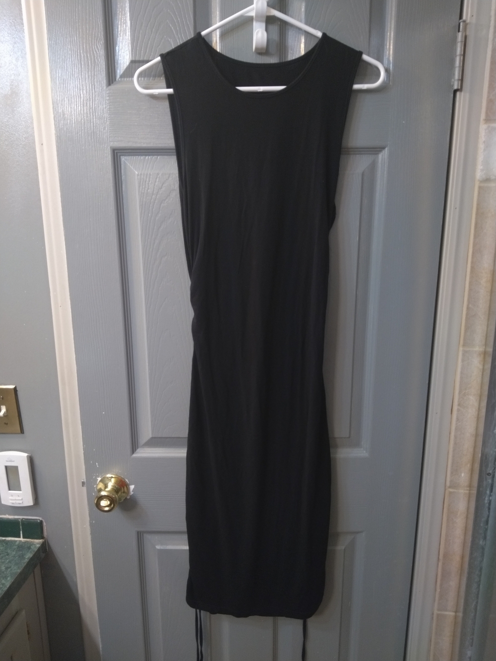 Women's  black sleeveless ruched bodycon dress By SHEIN